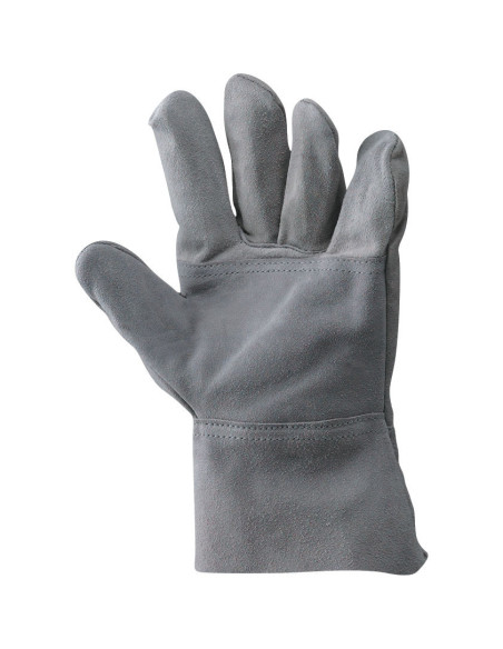 Guanti da lavoro in crosta con palmo rinforzato e manichetta 7cm NERI mod. 362016.