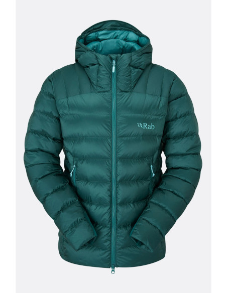 Piumino tecnico con cappuccio invernale per donna RAB mod. ELECTRON PRO JACKET WOMEN