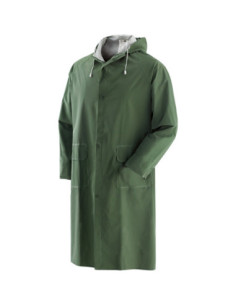 Cappotto da lavoro in poliestere spalmato in pvc verde NW NERI mod. PLUVIO