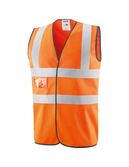 Gilet da lavoro alta visibilita' multitasche e portabadge classe 2 NW NERI mod.WE5/A