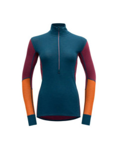 Maglia lana merino mezza cerniera per donna DEVOLD mod. GO 151 243 B WOOL MESH 190 ZIP NECK WOMEN.