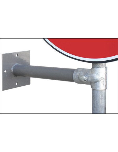 Staffa a muro diametro 48mm per cartello scatolato+morsetto a T per pali diametro 48 mm art. CVS049