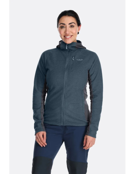 Giacca con cerniera e cappuccio per donna RAB mod. QFF-03 CAPACITOR HOODY WOMEN