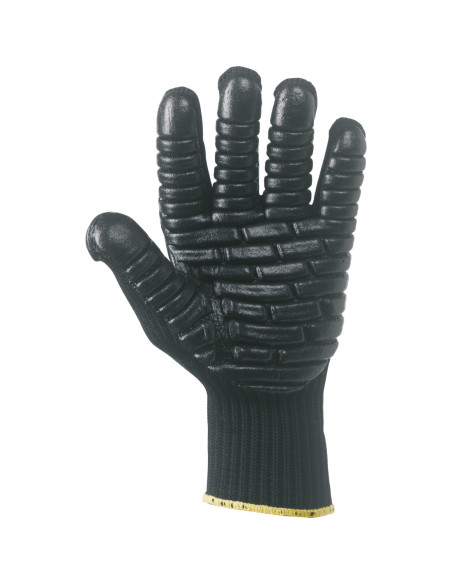 Guanti da lavoro in filo continuo poliestere antivibrazioni NERI mod. 330006.