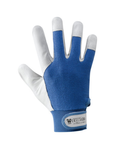 Guanti da lavoro con palmo in fiore bianco con velcro dorso NERI mod. 376050 confezione da 12 paia