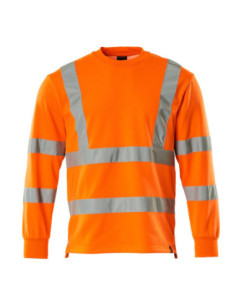 Felpa da lavoro girocollo alta visibilita classe 3 MASCOT mod. 50106-854 MELITA 50% cotone. 2