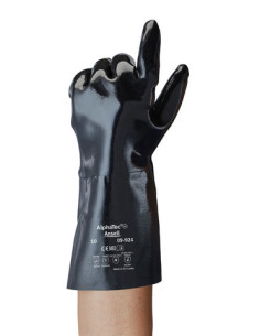 Guanti da lavoro polsino lungo in neoprene per uso chimico ANSELL mod. 09-924 ALPHA TEC