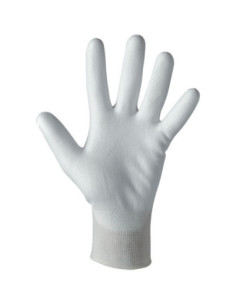 Guanti da lavoro a filo continuo rivestiti in poliuretano bianco NW NERI mod. 337060 888.