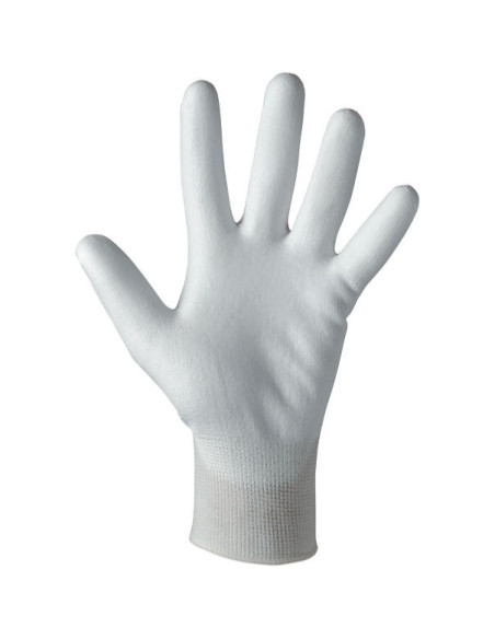 Guanti da lavoro a filo continuo rivestiti in poliuretano bianco NW NERI mod. 337060 888.
