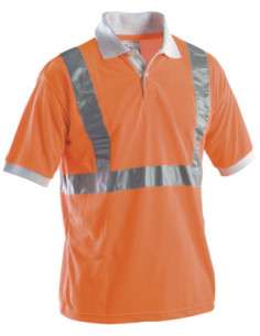 Polo da lavoro alta visibilita' catarifrangente classe 2 GRUPPO P&P 100% poliestere