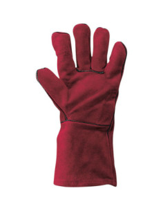 Guanti da saldatura in pelle crosta imbottiti colore rosso NERI mod. 361047.