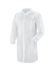 Camice da lavoro per alimentari in polipropilene bianco chiusura con velcro mod. 487052
