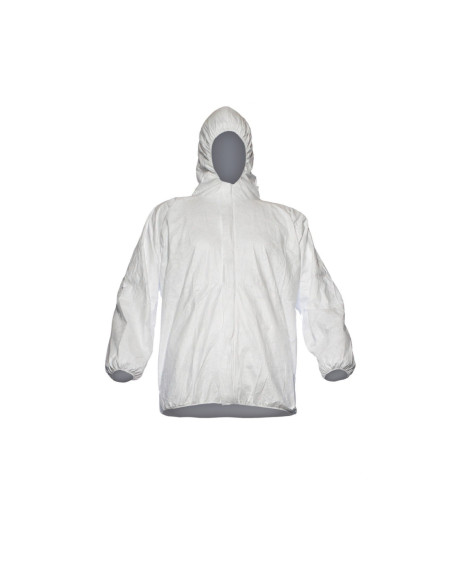 Giubbino protettivo da lavoro in Tyvek cappuccio INDUTEX colore bianco