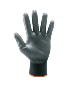 Guanti da lavoro a filo continuo rivestiti in poliuretano nero NW NERI mod. 337063 ECO-LITE.