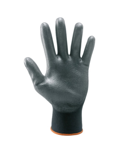 Guanti da lavoro a filo continuo rivestiti in poliuretano nero NW NERI mod. 337063 ECO-LITE.