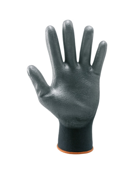 Guanti da lavoro a filo continuo rivestiti in poliuretano nero NW NERI mod. 337063 ECO-LITE.