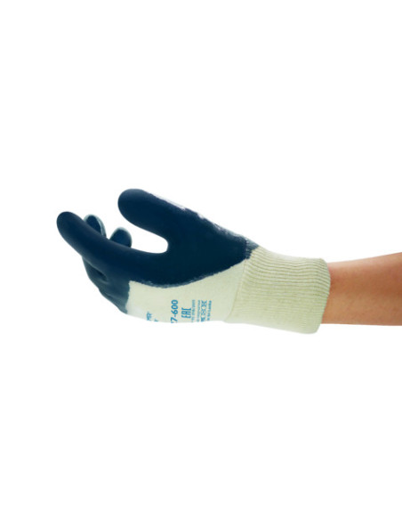 Guanti da lavoro in jersey rivestiti in nitrile con polsino elastico ANSELL mod. 27-600 Hycron.