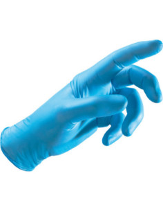 Confezione 100 pezzi guanti nitrile monouso colore azzurro mod. 393061 NITRILE 55S