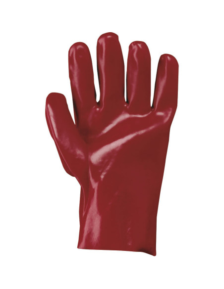 Guanti da lavoro spalmato in pvc 27cm. standard rosso NERI mod.385012.