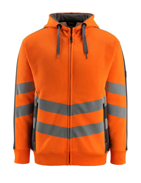 Felpa da lavoro con cerniera e cappuccio alta visibilita' classe 2/3 MASCOT mod. CORBY