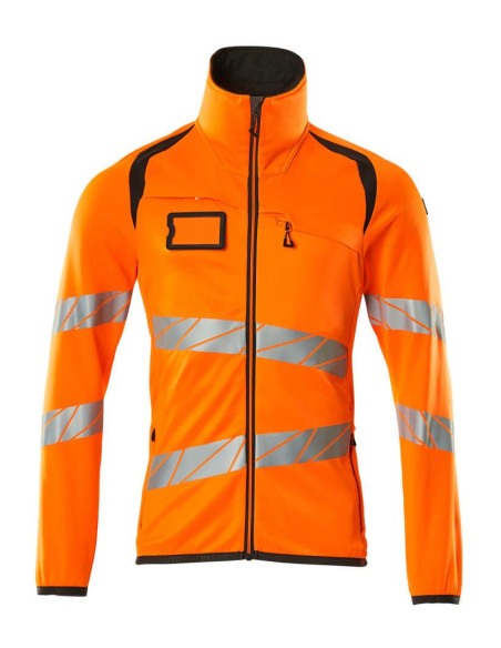 Felpa da lavoro con cerniera e cappuccio alta visibilita' classe 2/3 MASCOT mod. 19103-315.